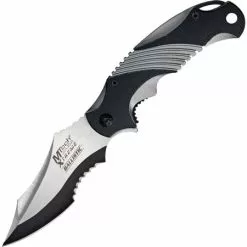 MTech Knives MTech XA801GY Part Serrated Linerlock Folding Pocket Knife