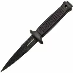 China Made 4234 Mini Dagger Fixed Dagger Black Textured Coating Blade Knife With Black Textured Rubberized Handle