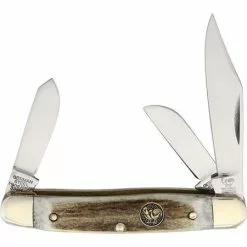 Hen & Rooster Knives Hen & Rooster HR333DS Stockman Deer Stag Stainless Folding Pocket Knife With Deer Stag Handle