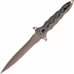 Fox Knives Fox X508 Modras Dagger Fixed Blade Knife With Grooved Black And Coyote Tan G-10 Handles