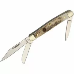 Hen & Rooster Knives Hen & Rooster 303DS Small Stockman Folding Pocket Knife With Genuine Deer Stag Handle