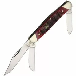 Hen & Rooster Knives Hen & Rooster 343RPB Stockman Pick Bone Folding Pocket Knife With Red Pick Bone Handle