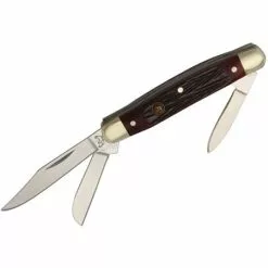 Hen & Rooster Knives Hen & Rooster 303RPB Small Stockman Knife With Red Pick Bone Handle
