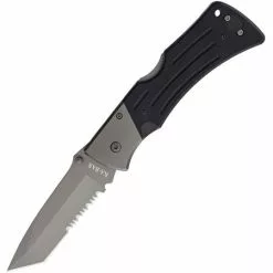 Ka-Bar Knives Ka-Bar 3065 Mule Black Part Serrated Blade Lockback Folding Pocket Knife