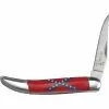 Elk Ridge Knives Elk Ridge 110CS CSA Toothpick Folding Pocket Knife With Red Composition Handle
