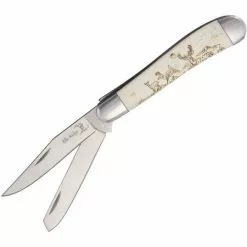 Elk Ridge Knives Elk Ridge 220DR Trapper - Deer Folding Pocket Knife With Smooth Bone Handle
