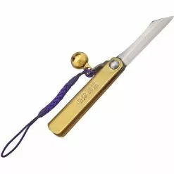 Higonokami Knives Higonokami O02 SK Folder Brass With Bell Framelock Pocket Knife