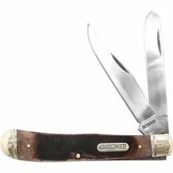 Schrade Knives Schrade 95OTB Trapper Folding Pocket Knife With Saw Cut Bone Handle