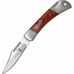 Elk Ridge Knives Elk Ridge 123W Lockback Folding Pocket Knife With Stainless Brown Pakkawood Inlays Handles