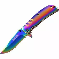 Tac Force Knives Tac Force 847RB Rainbow Assisted Opening Framelock Folding Pocket Knife