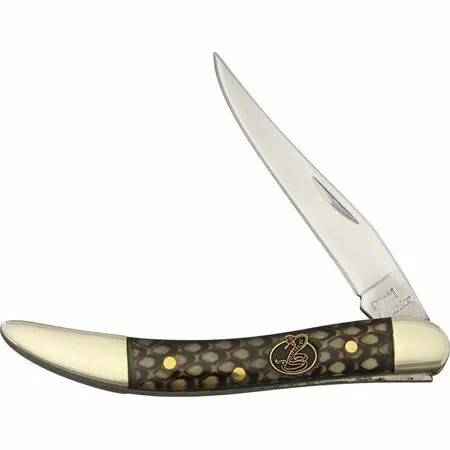 Frost Cutlery & Knives Frost 109CSS Small Toothpick Folding Knife With Cobra Snake Skin Composition Handle