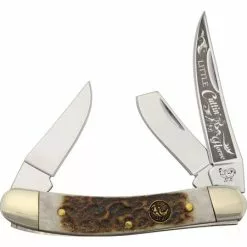 Hen & Rooster Knives Hen & Rooster 283DSLCUT Little Cuttin Horse Folding Pocket Knife With Deer Stag Handle