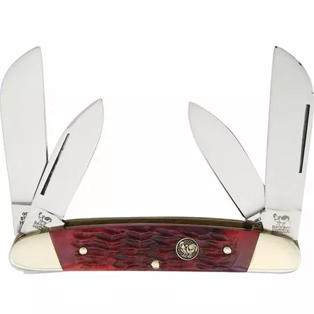 Hen & Rooster Knives Hen & Rooster 264RPB Congress Folding Pocket Knife With Red Pick Bone Handle