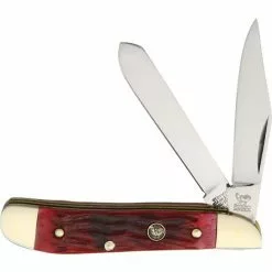 Hen & Rooster Knives Hen & Rooster 402RPB Peanut Folding Pocket Knife With Red Pick Bone Handle