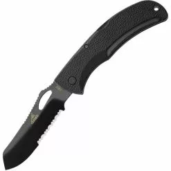 Gerber Knives Gerber 1648G EZ Out DPSF Black Part Serrated Blade Lockback Folding Pocket Knife