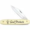 Frost Cutlery & Knives Frost NB1 Novelty God Protects Folding Pocket Knife With Composition Handle
