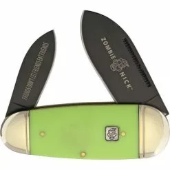 Rough Rider Knives Rough Rider 1455 Zombie Nick Large Toenail Folding Pocket Knife With Green Composition Handle