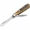 Boker Tree Brand Knives Boker 110743 Razor Jack Brown Bone Folding Pocket Knife With Brown Handle