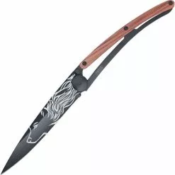 Deejo Knives Deejo 1GB100 Tattoo Wolf Coralwood 37g
