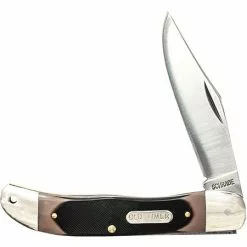 Schrade Knives Schrade 123OT Old Timer Pioneer Sawcut Folding Pocket Knife With Brown Handle