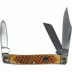 Roper Knives Roper 0001CPV Pit Viper Stockman Folding Knife With Pitted Handle