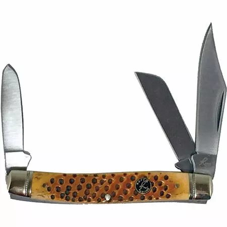 Roper Knives Roper 0001CPV Pit Viper Stockman Folding Knife With Pitted Handle