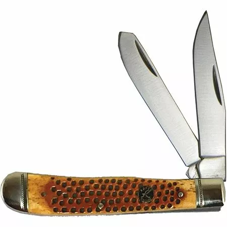 Roper Knives Roper 0002CPV Pit Viper Trapper Folding Knife With Brown Bone Handle