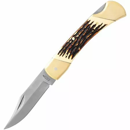 Schrade Knives Schrade LB8 Uncle Henry Papa BeAR Clip Point Blade Lockback Folding Pocket Knife With Staglon Handle