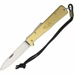 Mercator Knives Mercator 10726LB Mercator Brass Large With Band Folding Pocket Knife With Brass Handle