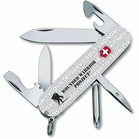 Swiss Army Knives Swiss Army 55073 Wounded Warrior Tinker Gray Folding Pocket Knife With Stainless Construction