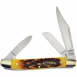 Frost Cutlery & Knives Frost CAL112 Stockman Caliber Sagebrush Folding Pocket Knife With Jigged Bone Handle