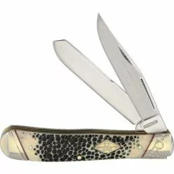 Rough Rider Knives Rough Rider 1544 Trapper Folding Pocket Knife With Abalone Handle
