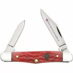 Case XX Knives Case 18041 BSA Half Whittler Folding Pocket Knife With Dark Red Jigged Bone Handle