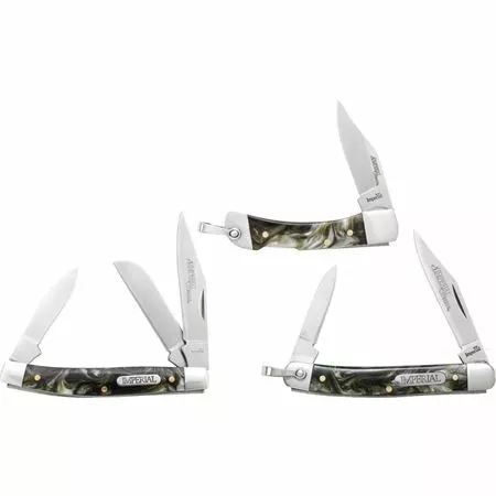 Schrade Knives Imperial Schrade COM4CP Three Piece Folding Combo Lockback Pocket Knife