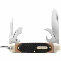 Schrade Knives Schrade 23OT Old Timer Traditional Scout Folding Pocket Knife With Brown Sawcut Delrin Handle