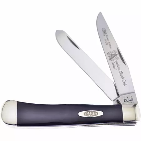 Case XX Knives Case 9254ABC Trapper Folding Pocket Knife With Black Smooth Corelon Handle