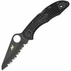 Spyderco Knives Spyderco 88SBBK2 Salt 2 Serrated Lockback Folding Pocket Knife