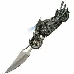 China Made 211409 Dragon Rider LED Clip Point Linerlock Folding Pocket Knife