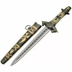 China Made 211412 Templar Dagger With White Grooved Synthetic Handle