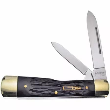 Frost Cutlery & Knives Frost CAL177BPB Gunstock Folding Pocket Knife Black Pick Bone Handle