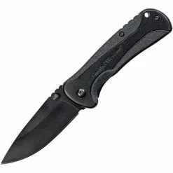Smith & Wesson Knives Smith & Wesson 1084304 Linerlock Assisted Opening Folding Knife With Black Textured Aluminum Handle