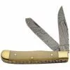 Damascus Knives Damascus 1181 Trapper Knife With Natural Smooth Bone Handle