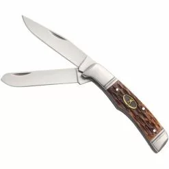 Browning Knives Browning 0012 Joint Venture Trapper Knife With Brown Jigged Bbone Handle