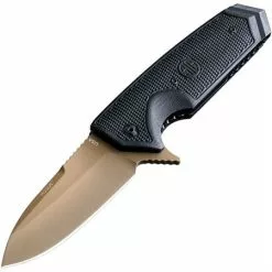 SIG Knives Sig 36219 EX-02 Linerlock Knife Dark Earth Cerakote Finish Spear Knife With Black G10 Handle