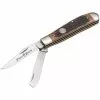 Boker Tree Brand Knives Boker 110793 Mini Trapper Traditional Clip And Spey Blade With Brown Jigged Bone Handle