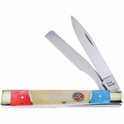 Frost Cutlery & Knives Frost SW120RWB Doctors Knife With Red, White And Blue Bone Handle