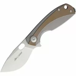 Viper Knives Viper 5962TIBR Lille Framelock Satin Finish Bohler Knife With Bronze Anodized Titanium Handle