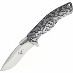 V NIVES 30022 Atmosphere Framelock Satin Finish Knife With Sculpted Titanium Handle