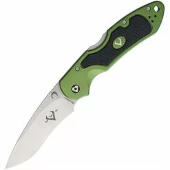 V NIVES 30138 Griptide Lockback Knife With Green Aluminum Handle