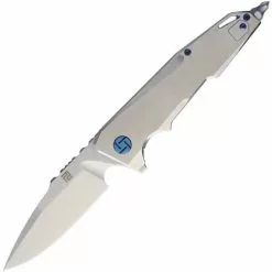 Artisan Knives Artisan 1706GST Predator Framelock Drop Point Blade Knife With Satin Finish Titanium Handle
